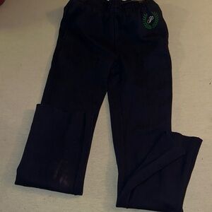 Womens Size XS Victoria's Secret Kids Navy Joggers with Green Logo.